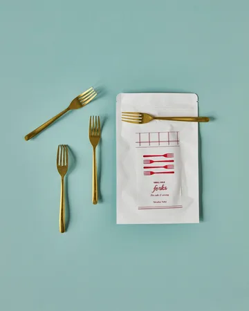 Fourchette à gâteau Nicolas Vahé, lot de 4 - Finition dorée antique - Nicolas Vahé