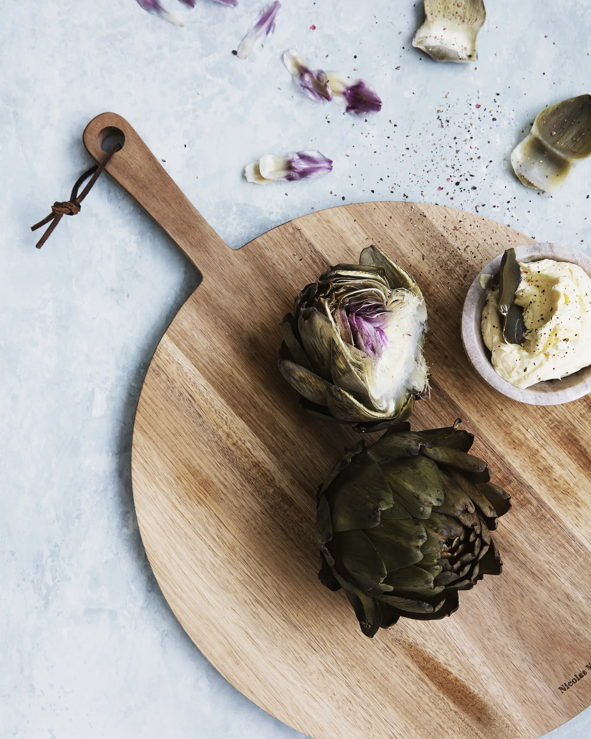 Planche à découper acacia Nicolas Vahé Pizza, Ø35 cm Nicolas Vahé