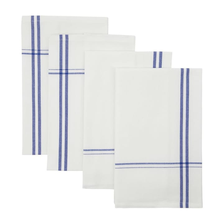 Serviette en tissu Amow 32x52 cm, lot de 4 - Blanc-bleu - Nicolas Vahé