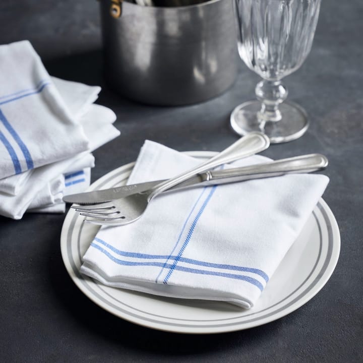 Serviette en tissu Amow 32x52 cm, lot de 4, Blanc-bleu Nicolas Vahé