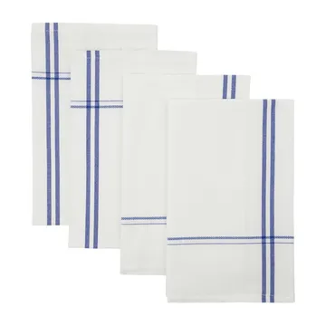 Serviette en tissu Amow 32x52 cm, lot de 4 - Blanc-bleu - Nicolas Vahé