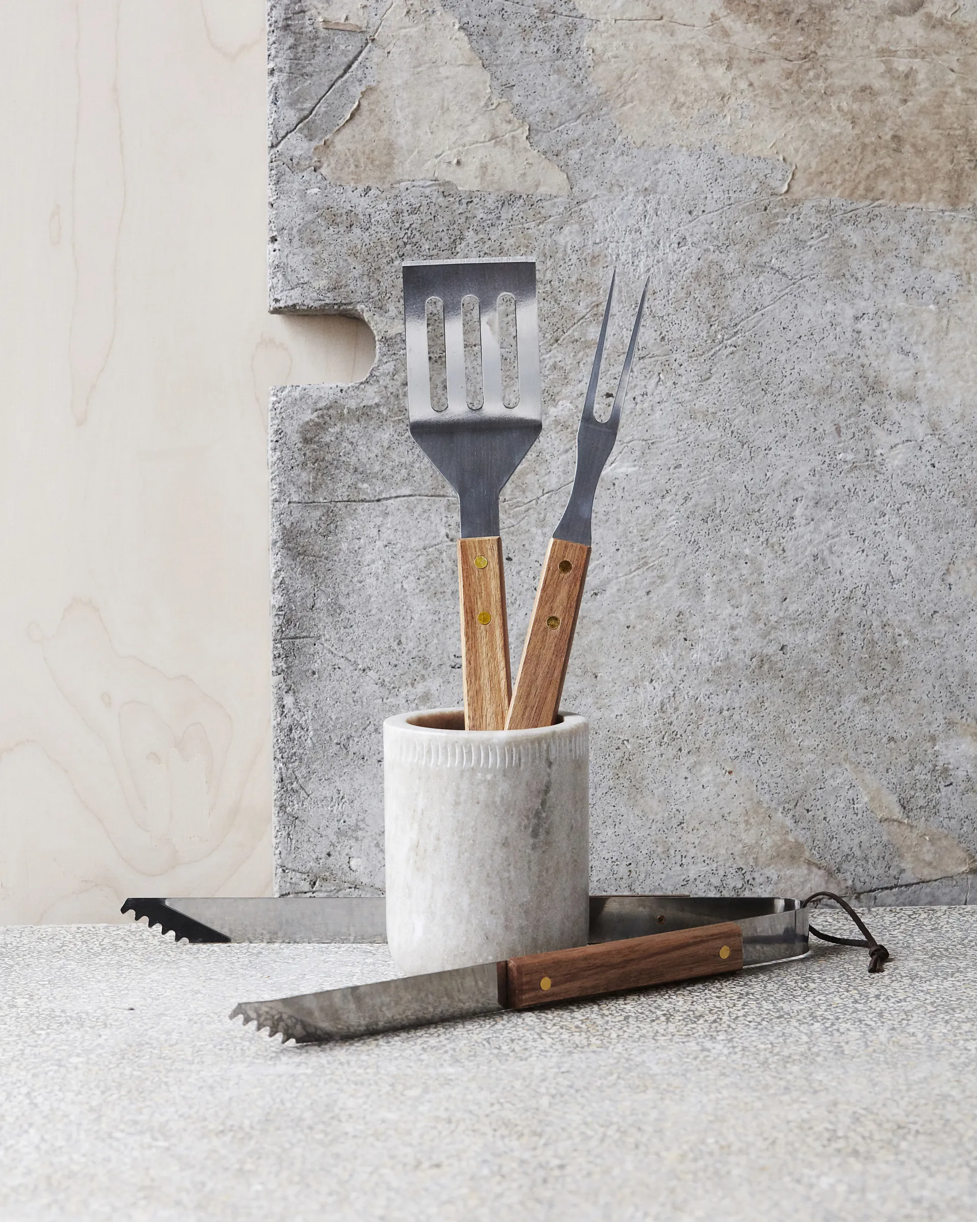 Set à barbecue Nicolas Vahé BBQ 3 Pièces, Acier inoxydable-acacia Nicolas Vahé