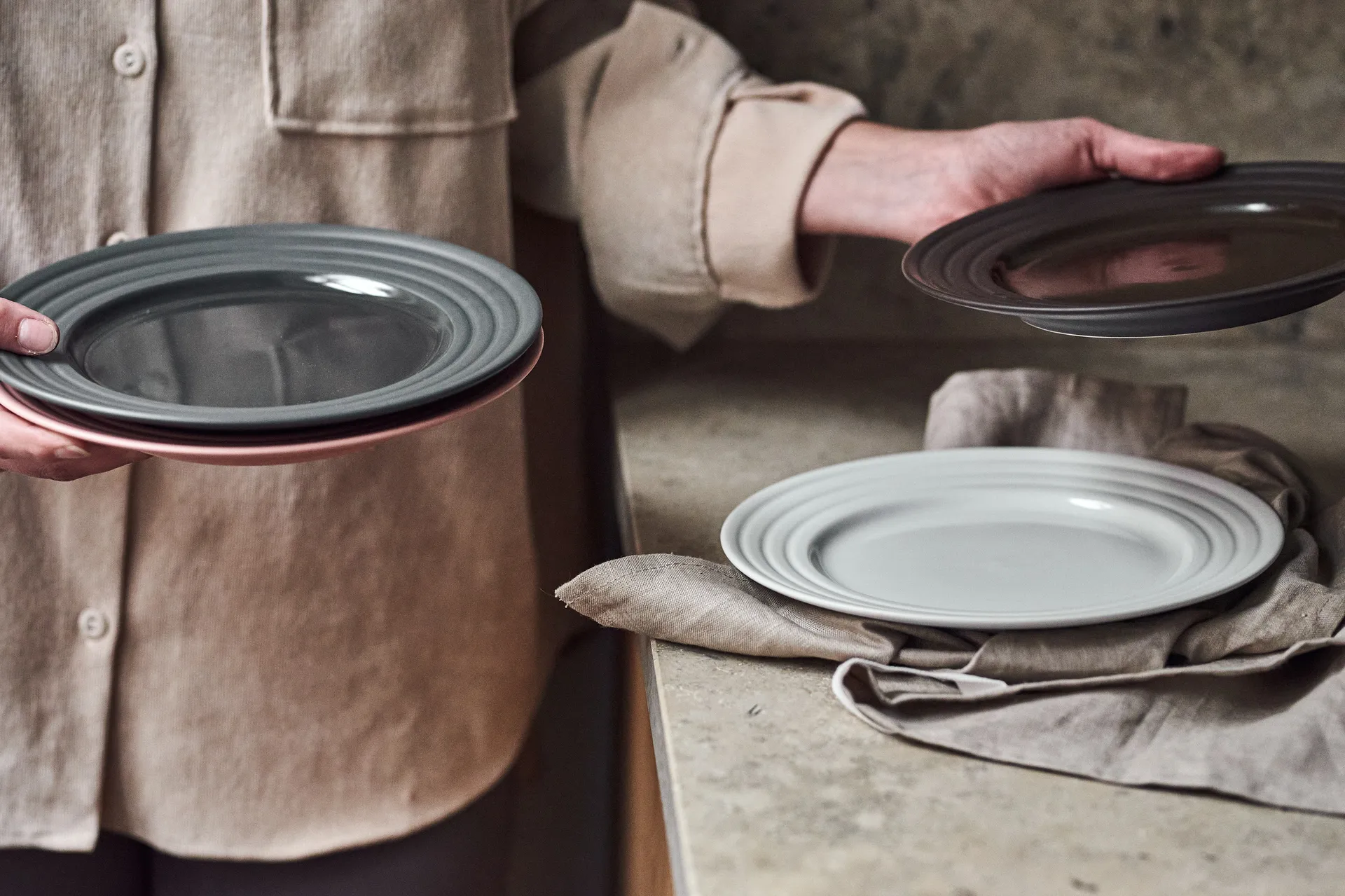 Assiette Lines Ø27 cm, Blanc NJRD