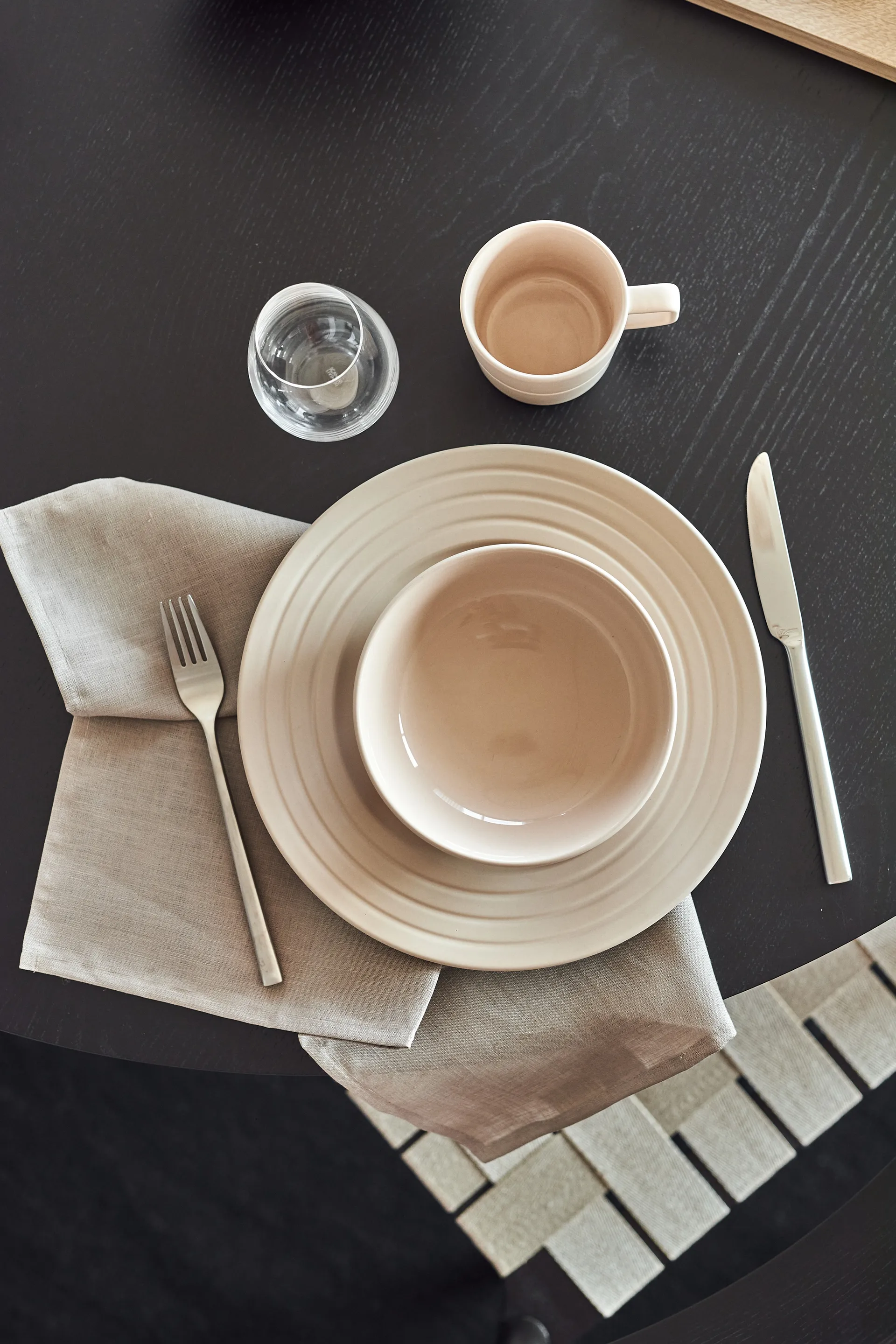 Assiette Lines Ø27 cm Lot de 6, Beige NJRD