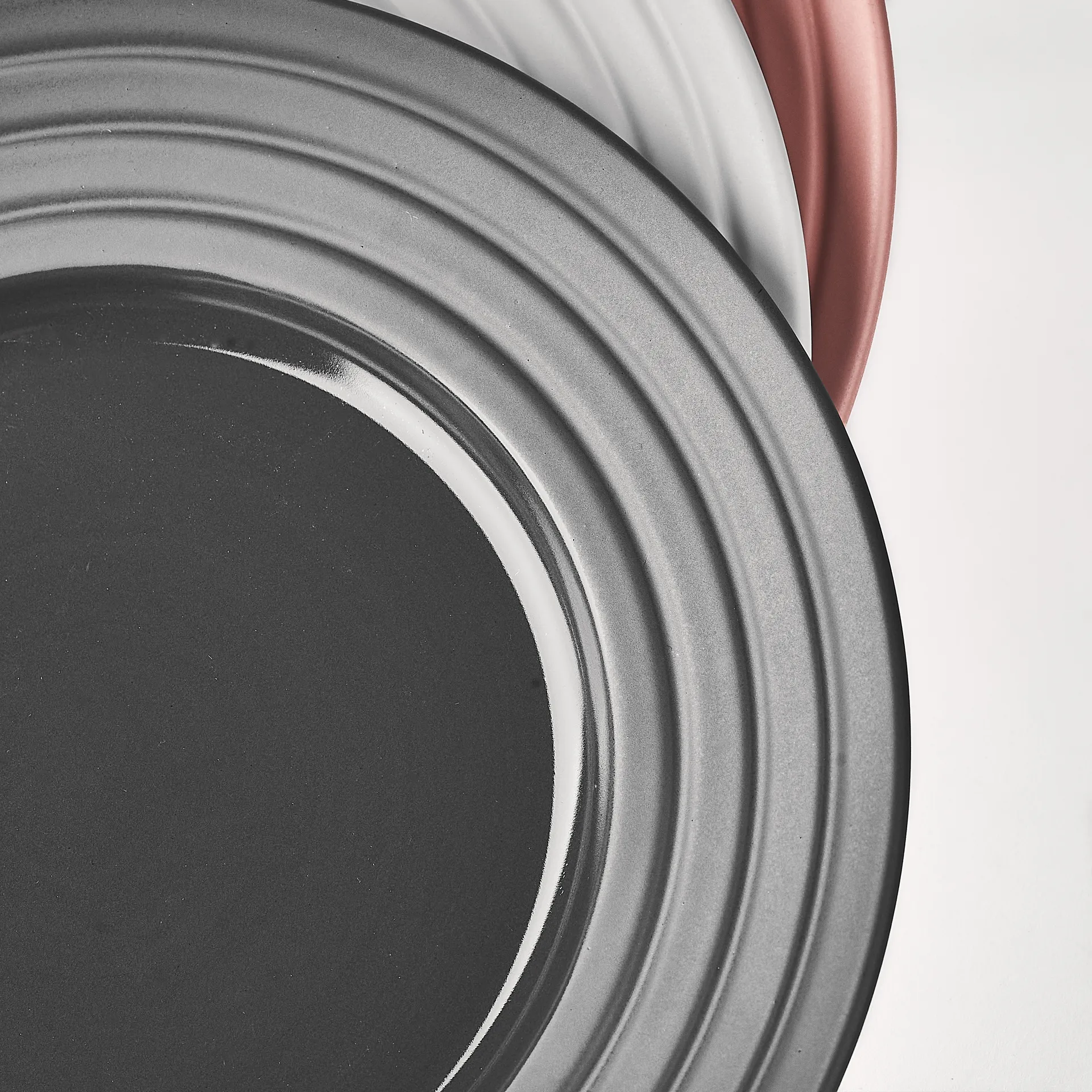 Assiette Lines Ø27 cm Lot de 6, Gris foncé NJRD
