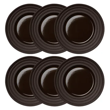 Assiette Lines Ø27 cm Lot de 6 - Marron - NJRD
