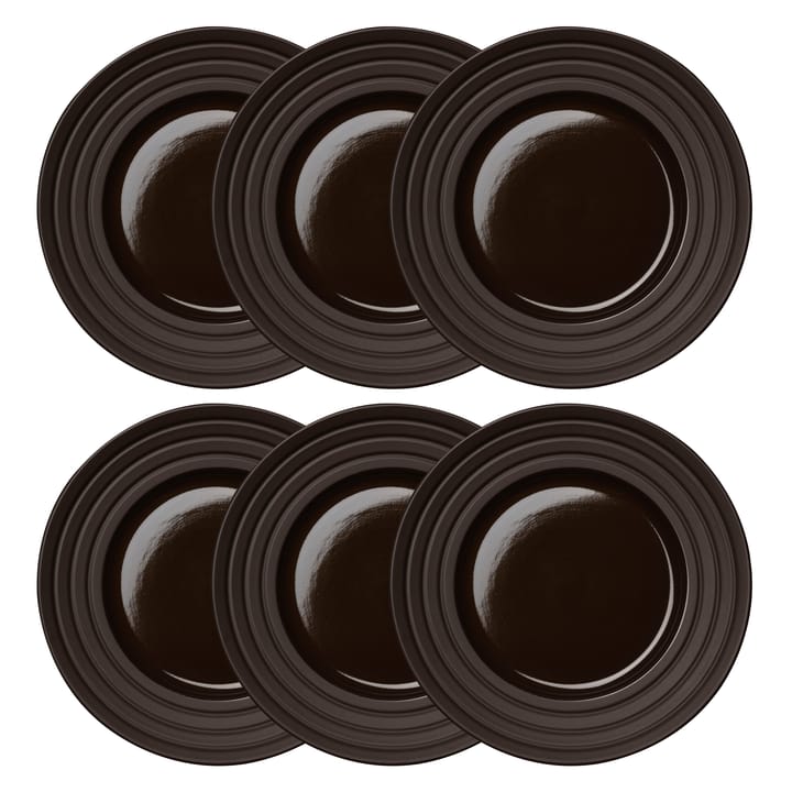 Assiette Lines Ø27 cm Lot de 6 - Marron - NJRD