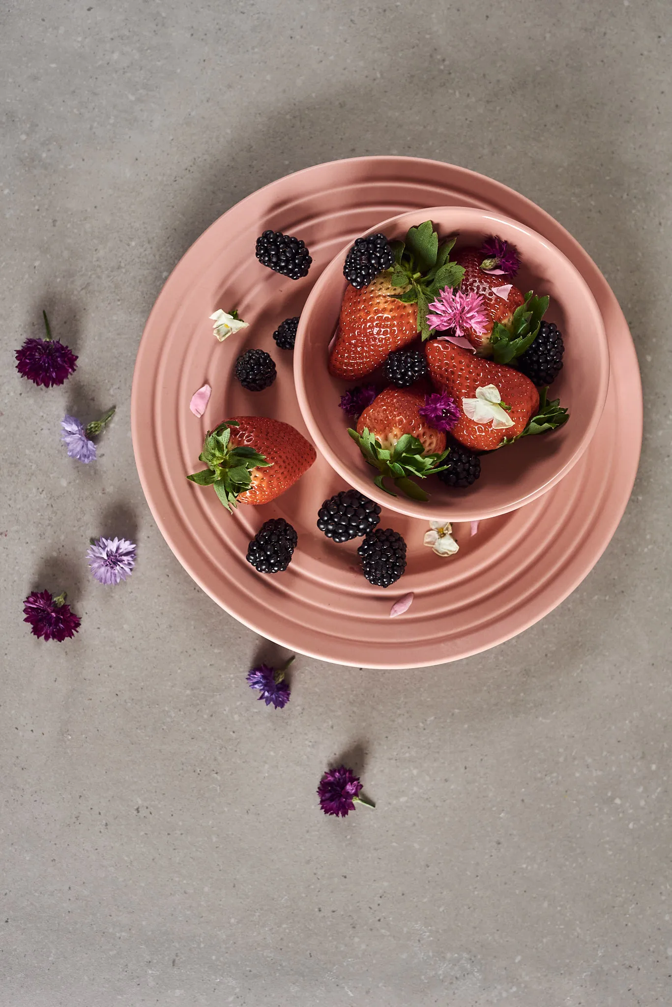 Assiette Lines Ø27 cm Lot de 6, Rose NJRD