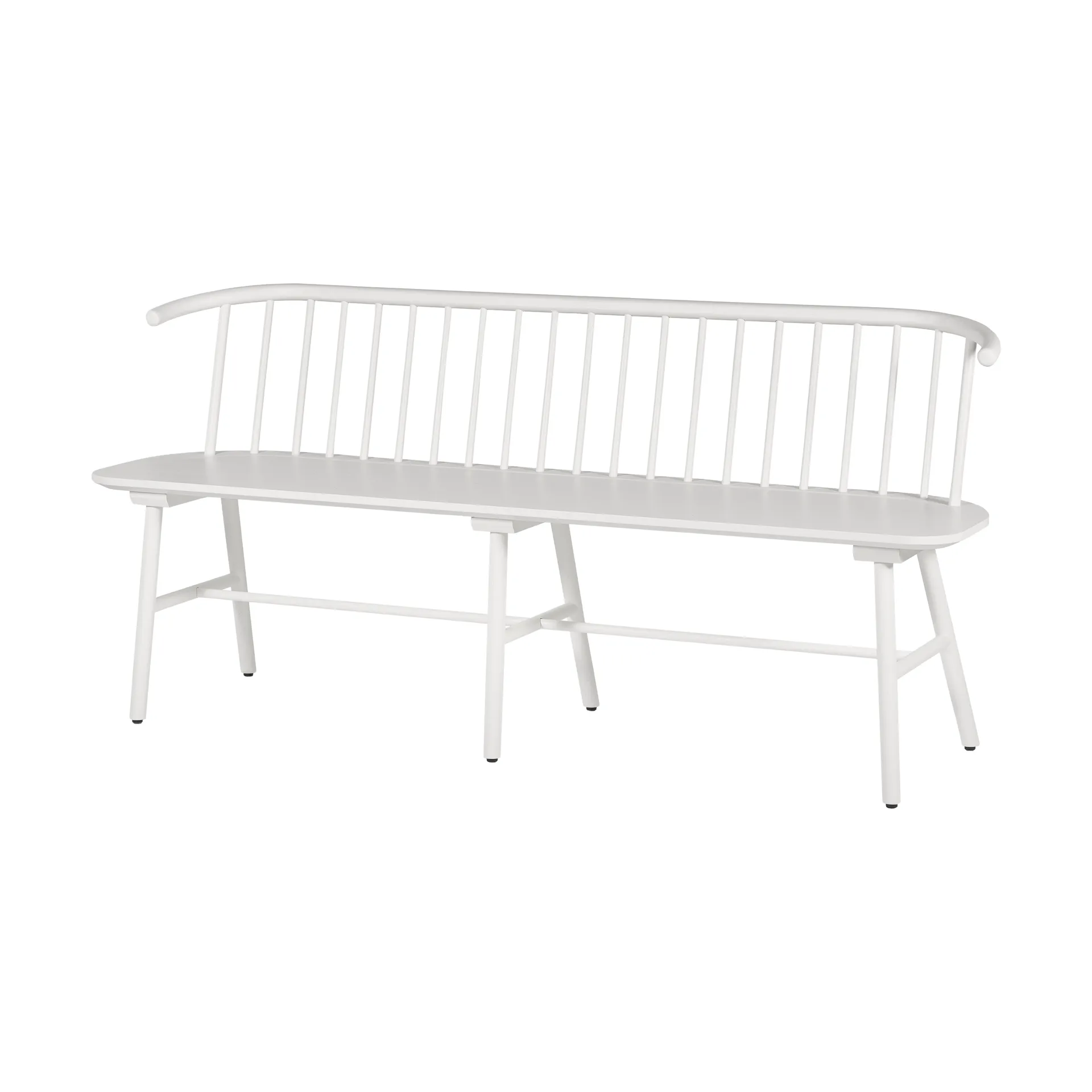 Banc avec dossier VIOR, Chêne laqué blanc NJRD