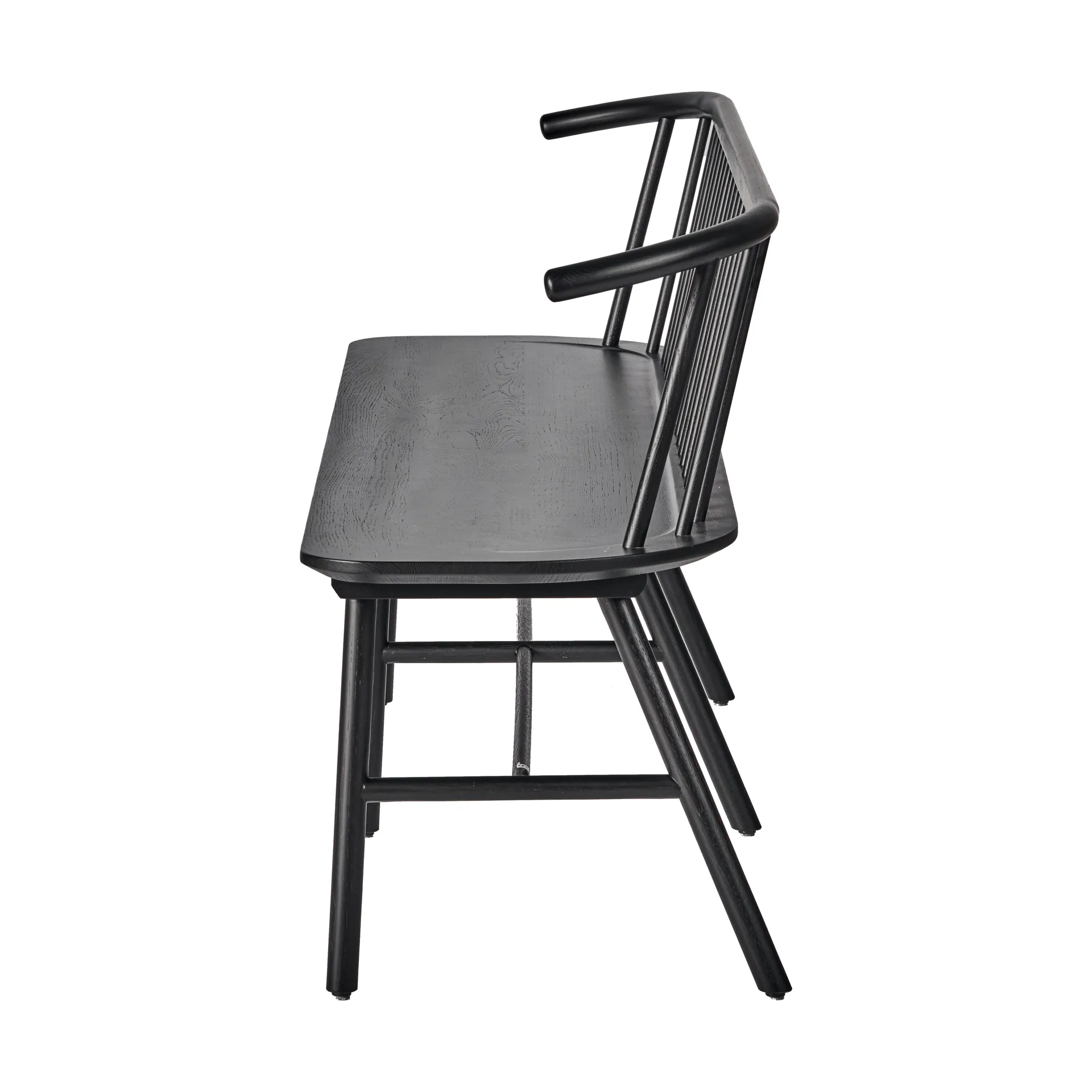 Banc avec dossier VIOR, Chêne laqué noir NJRD