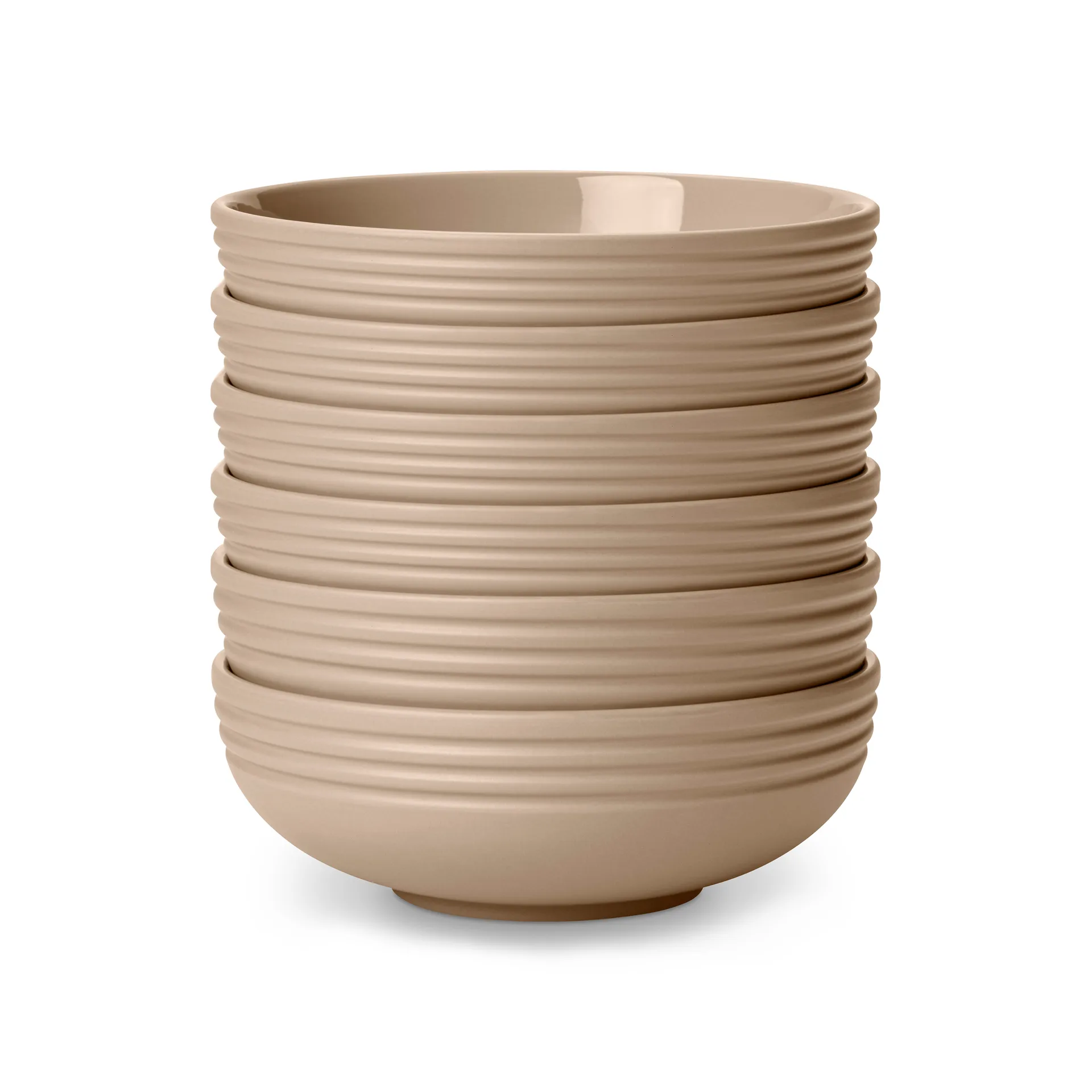 Bol Lines Ø16 cm Lot de 6, Beige NJRD
