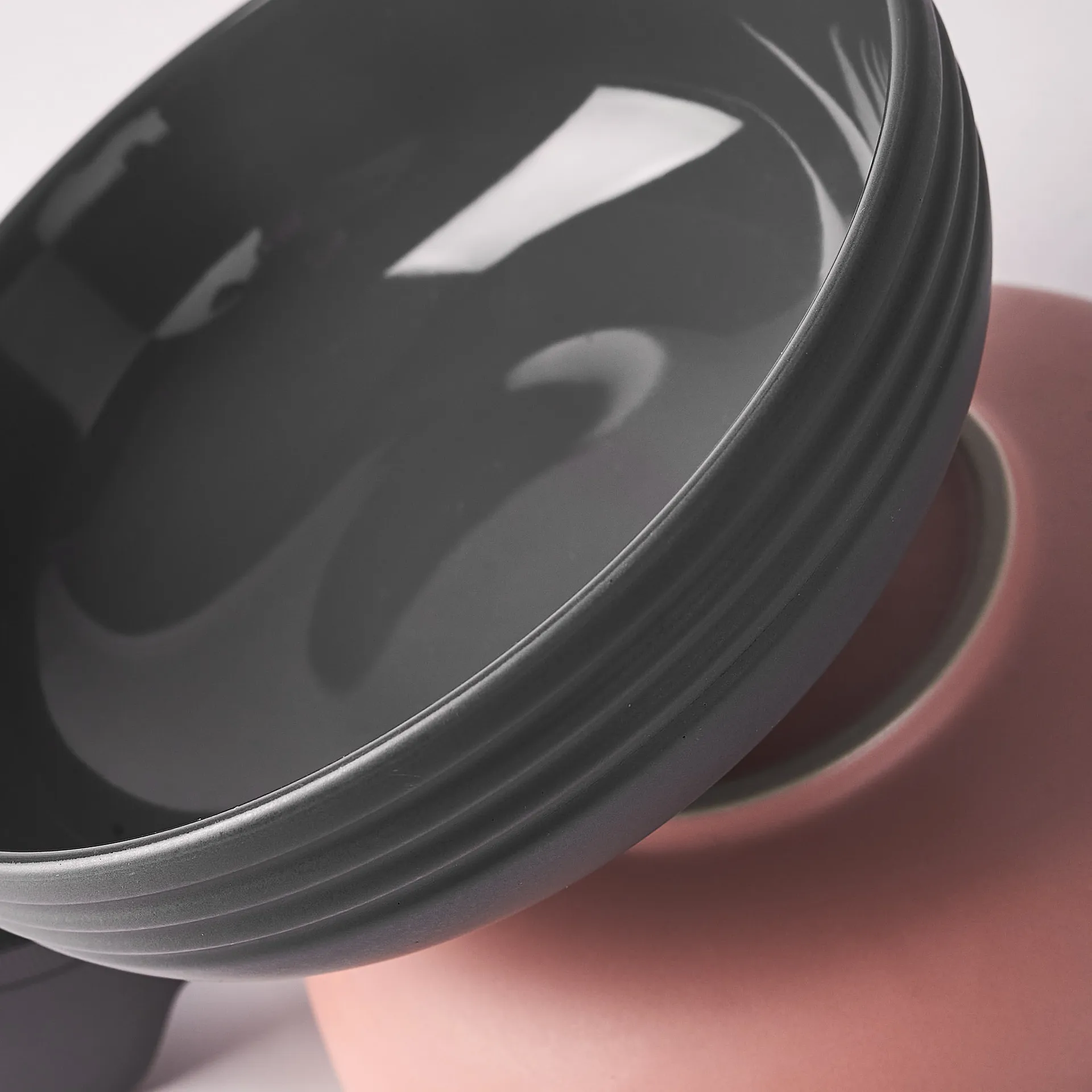 Bol Lines Ø16 cm Lot de 6, Gris foncé NJRD