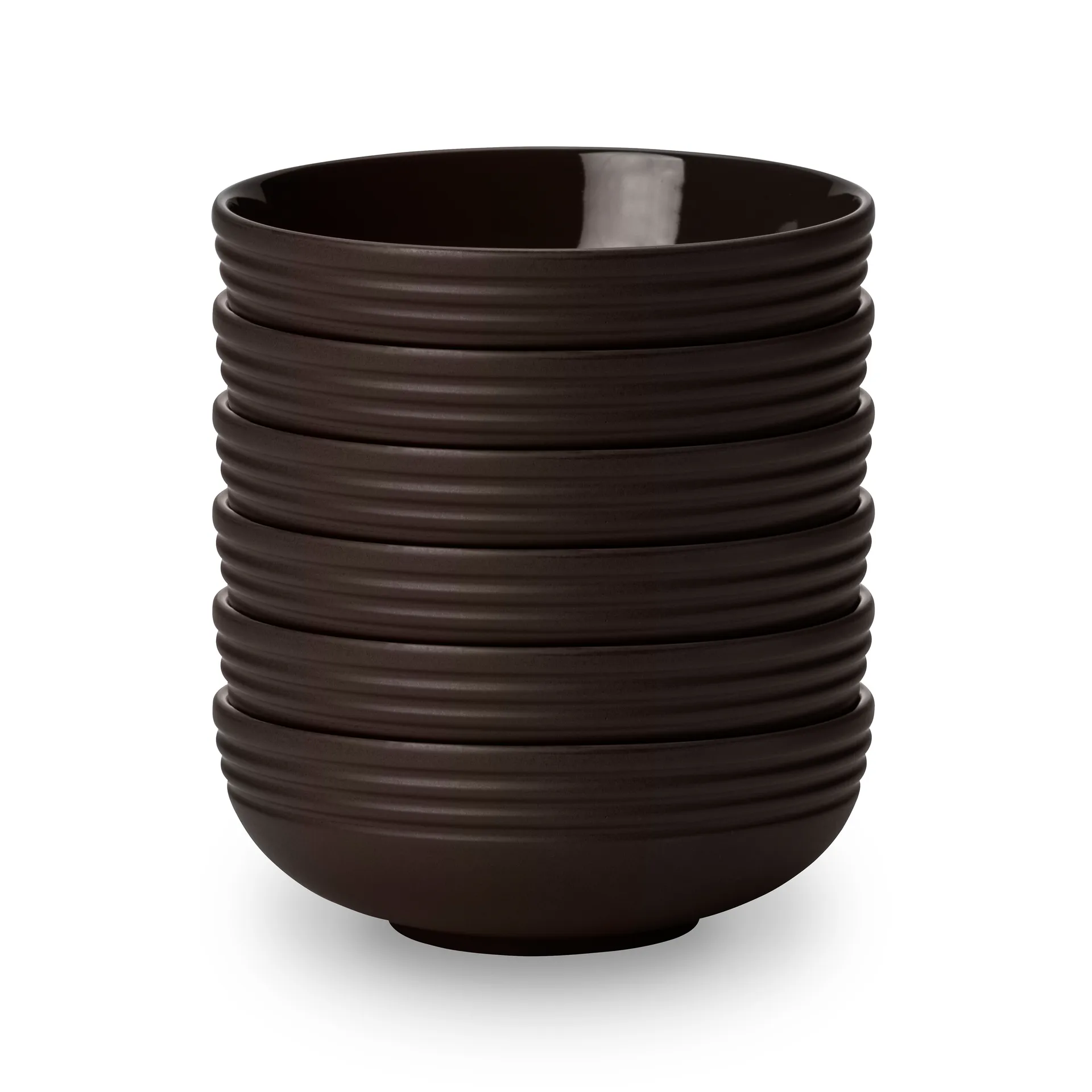 Bol Lines Ø16 cm Lot de 6, Marron NJRD