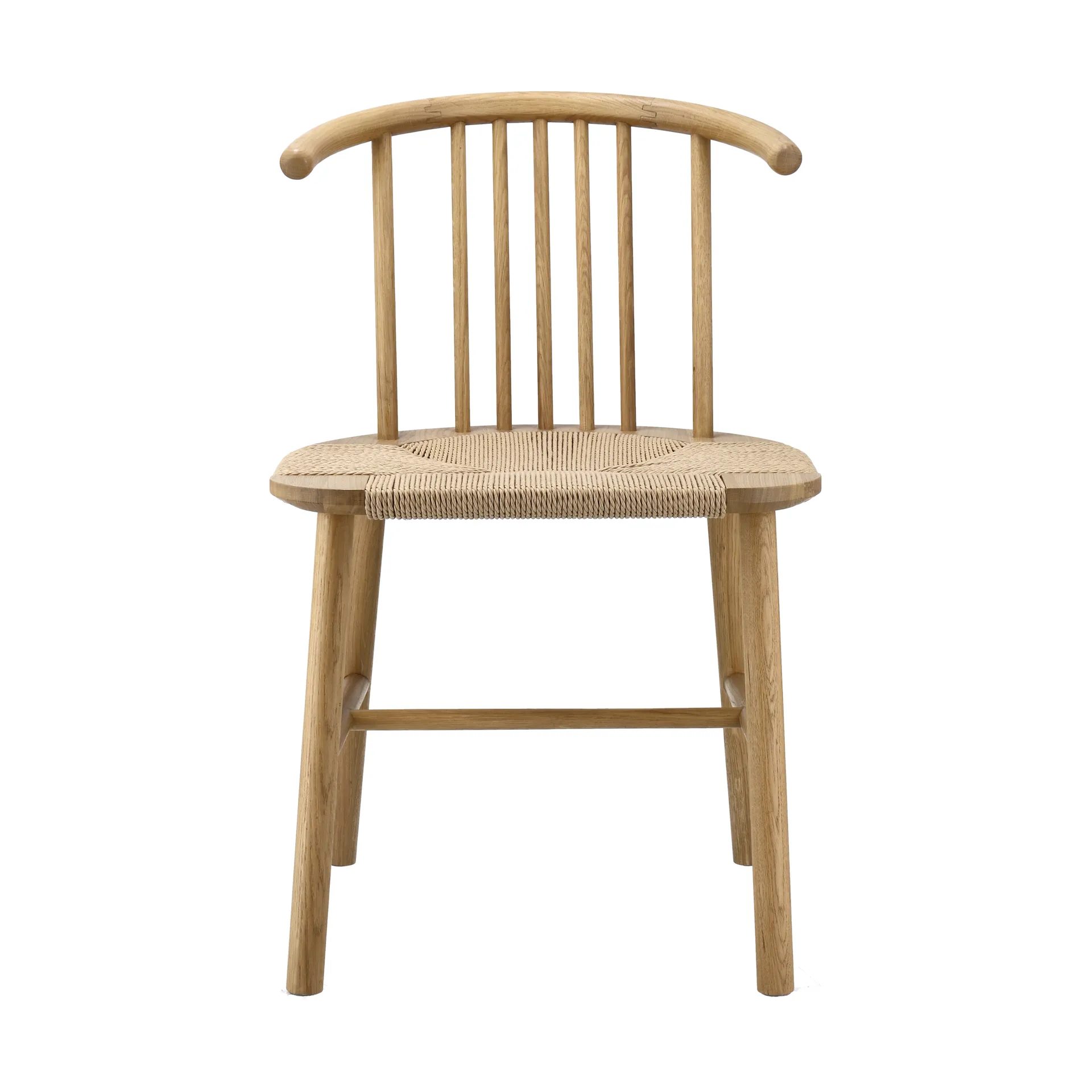 Chaise de salle à manger VIOR assise tressée, Chêne laqué-naturel, lot de 2 NJRD
