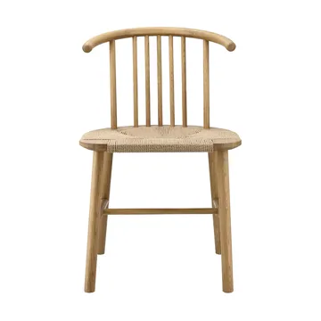 Chaise de salle à manger VIOR assise tressée, Chêne laqué-naturel, lot de 2 - NJRD