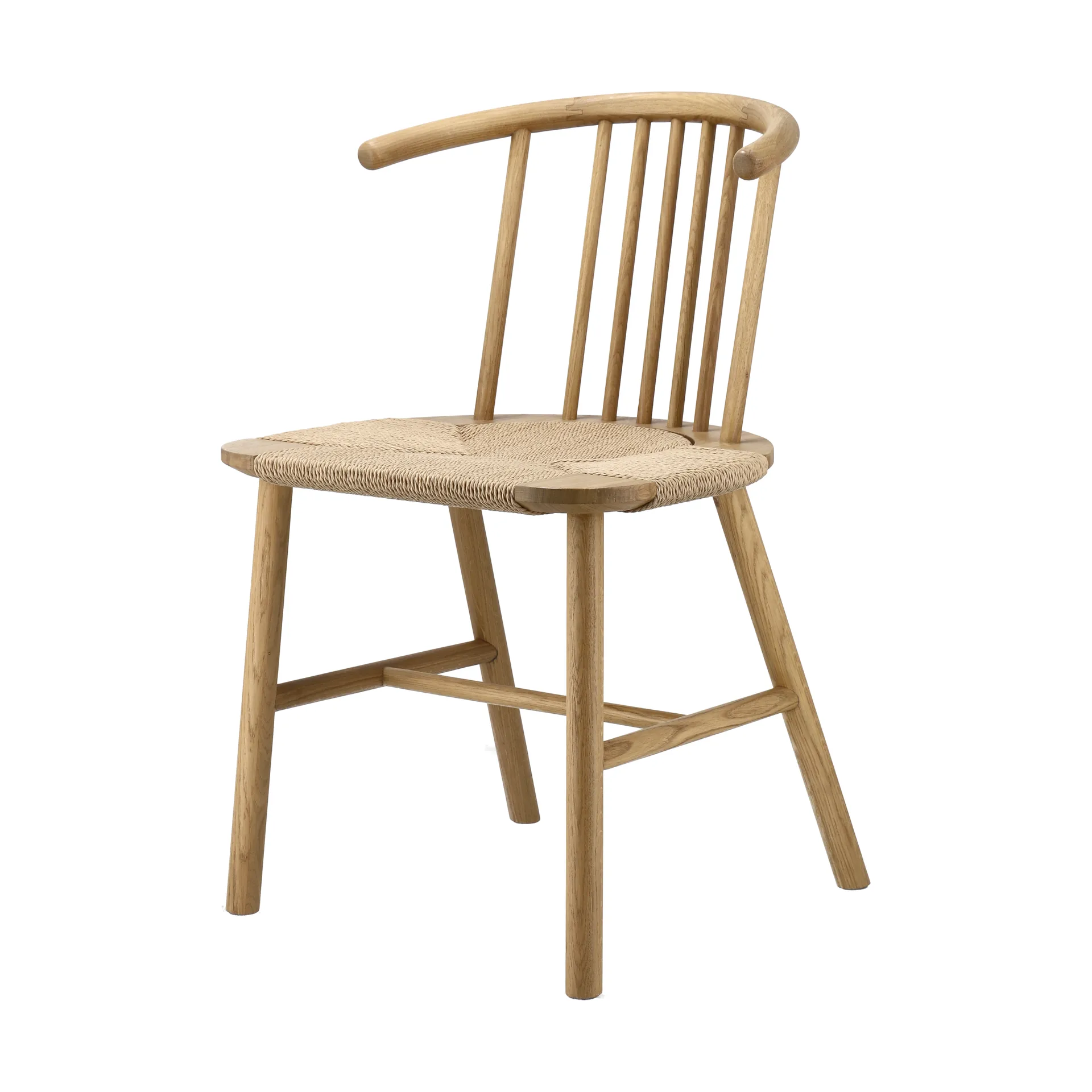 Chaise de salle à manger VIOR assise tressée, Chêne laqué-naturel, lot de 2 NJRD
