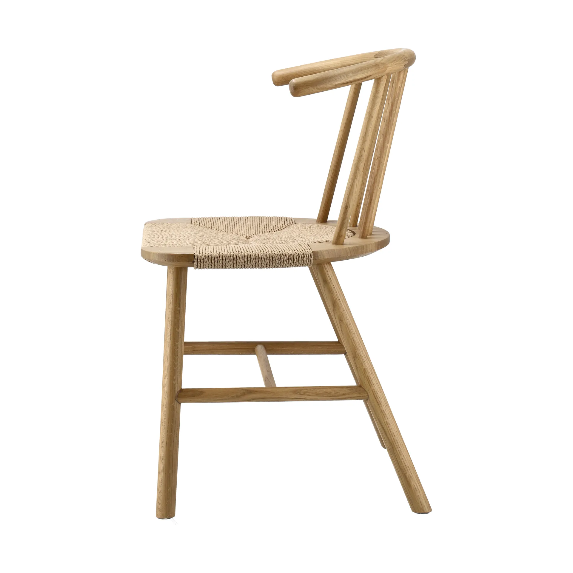 Chaise de salle à manger VIOR assise tressée, Chêne laqué-naturel, lot de 2 NJRD