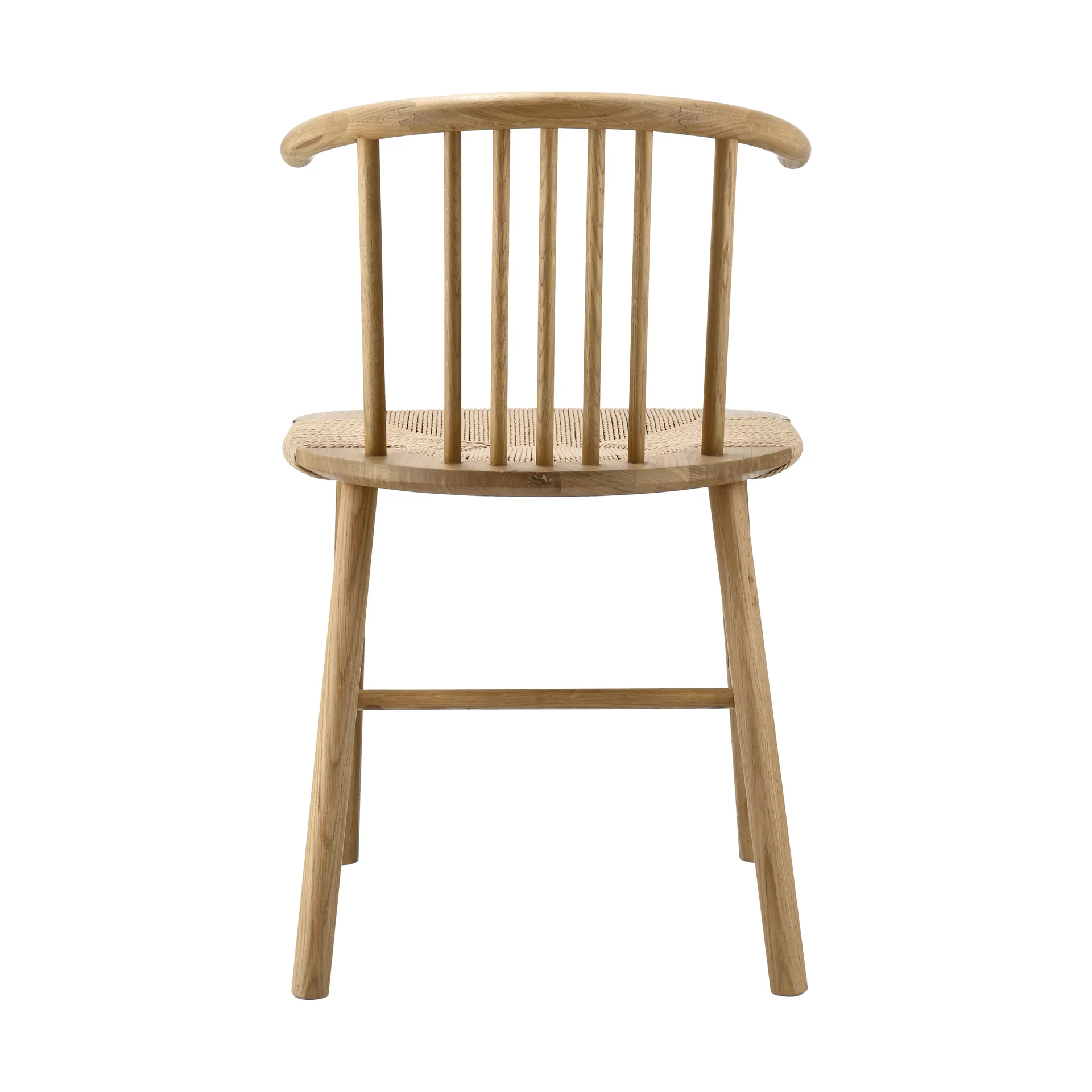 Chaise de salle à manger VIOR assise tressée, Chêne laqué-naturel, lot de 4 NJRD