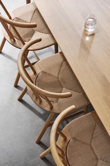 Chaise de salle à manger VIOR assise tressée, Chêne laqué-naturel, lot de 4 - NJRD