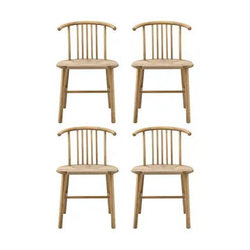 Chaise de salle à manger VIOR assise tressée, Chêne laqué-naturel, lot de 4 - NJRD