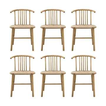 Chaise de salle à manger VIOR assise tressée, Chêne laqué-naturel, lot de 6 - NJRD