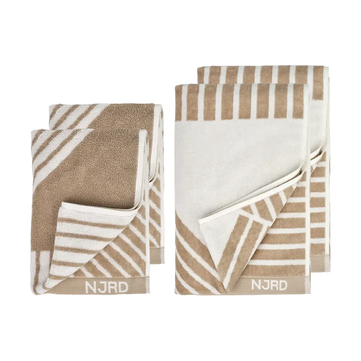 Ensemble de serviettes Stripes 4 pièces - Beige - undefined - NJRD