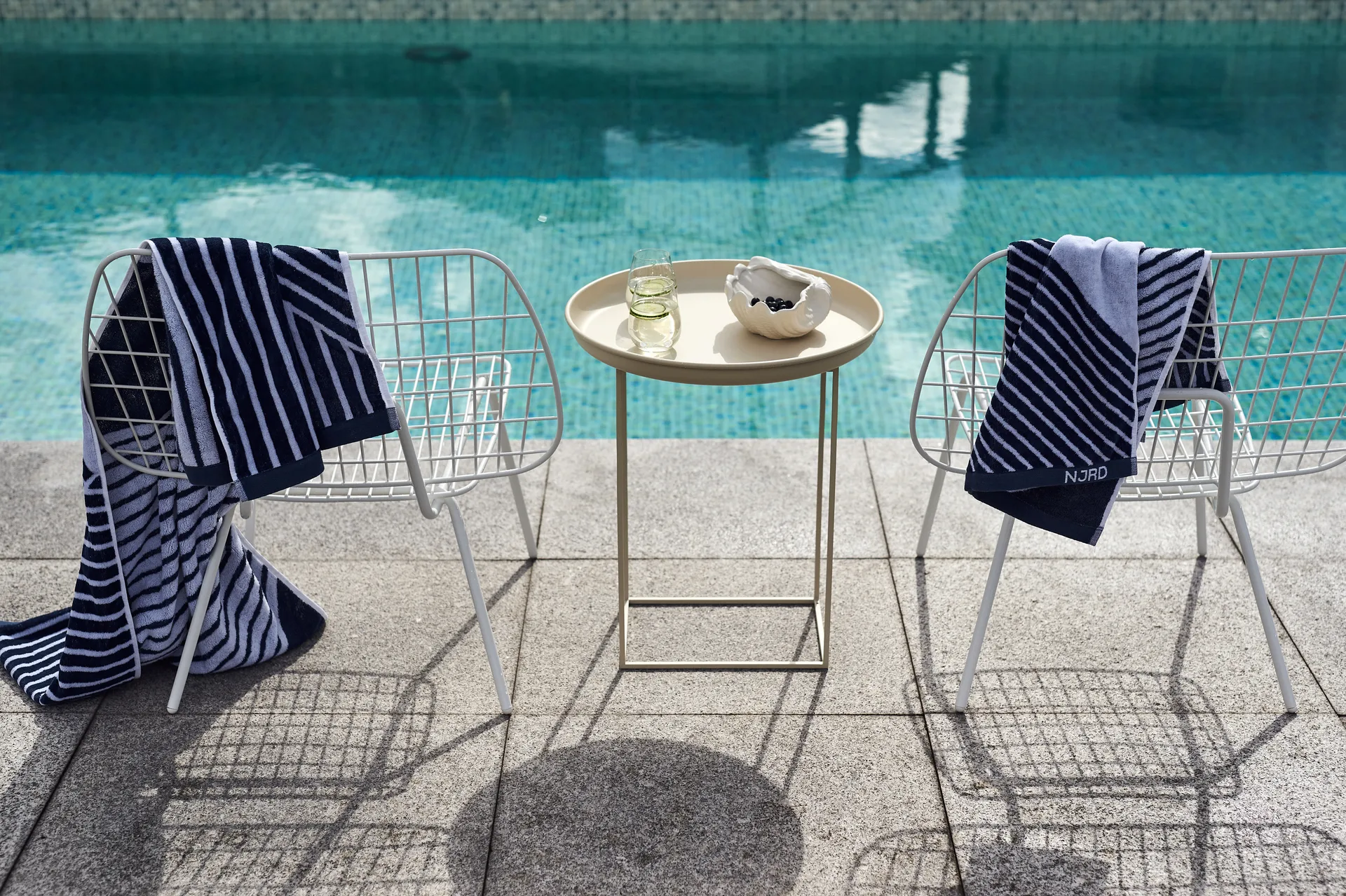 Ensemble de serviettes Stripes 4 pièces - Bleu,  NJRD