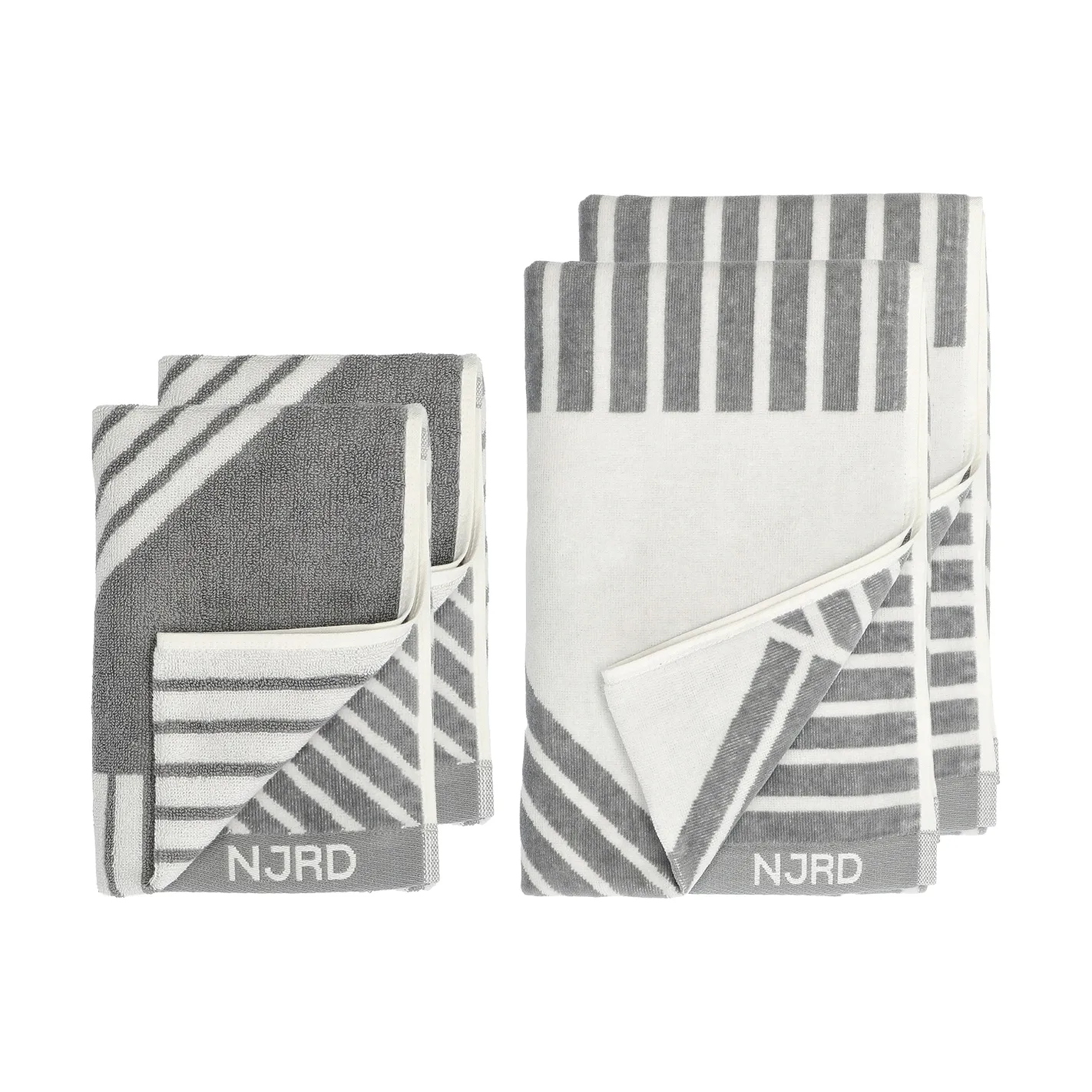 Ensemble de serviettes Stripes 4 pièces - Gris,  NJRD