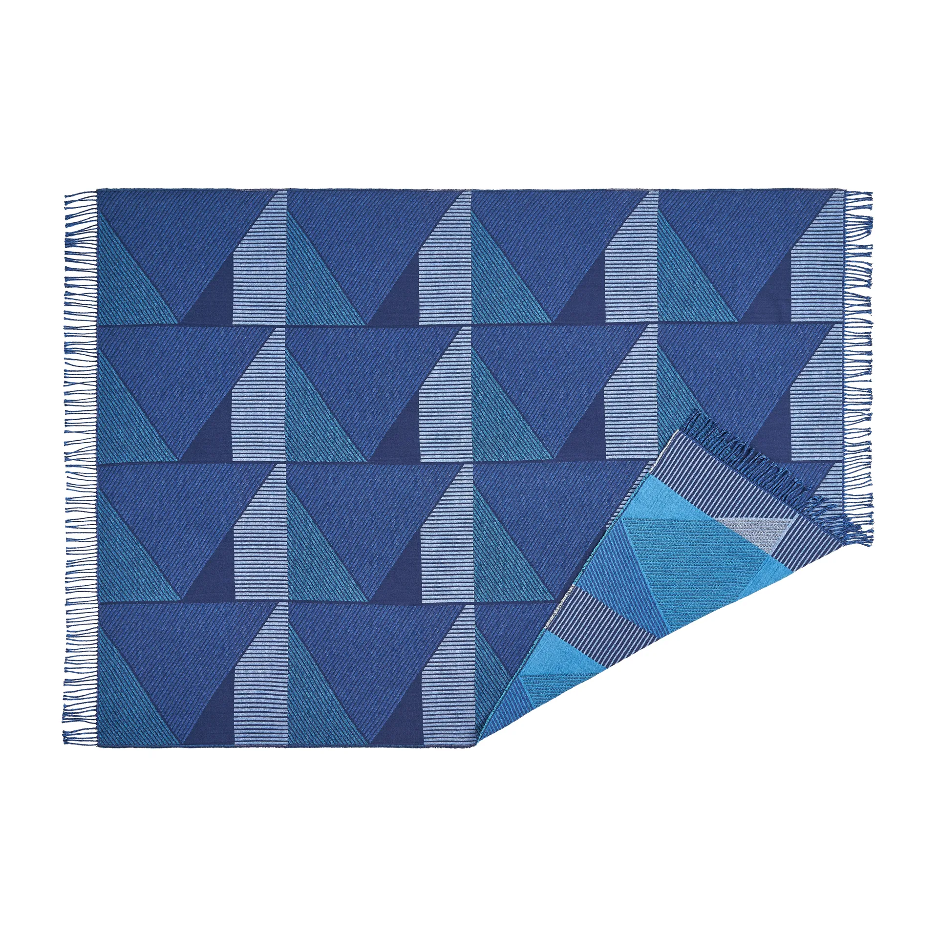 Metric focus No. 3 plaid en coton 130x185 cm, Bleu NJRD