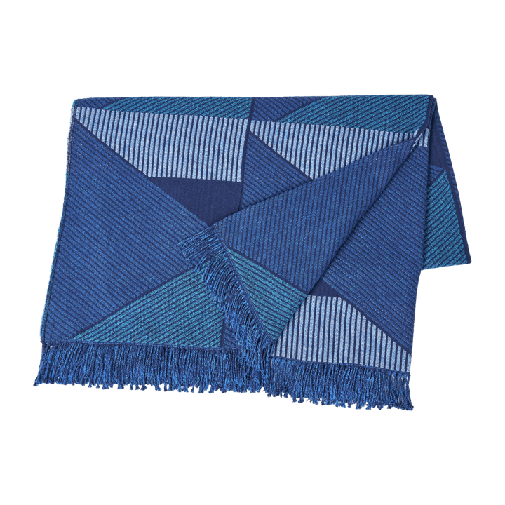 Metric focus No. 3 plaid en coton 130x185 cm - Bleu - NJRD