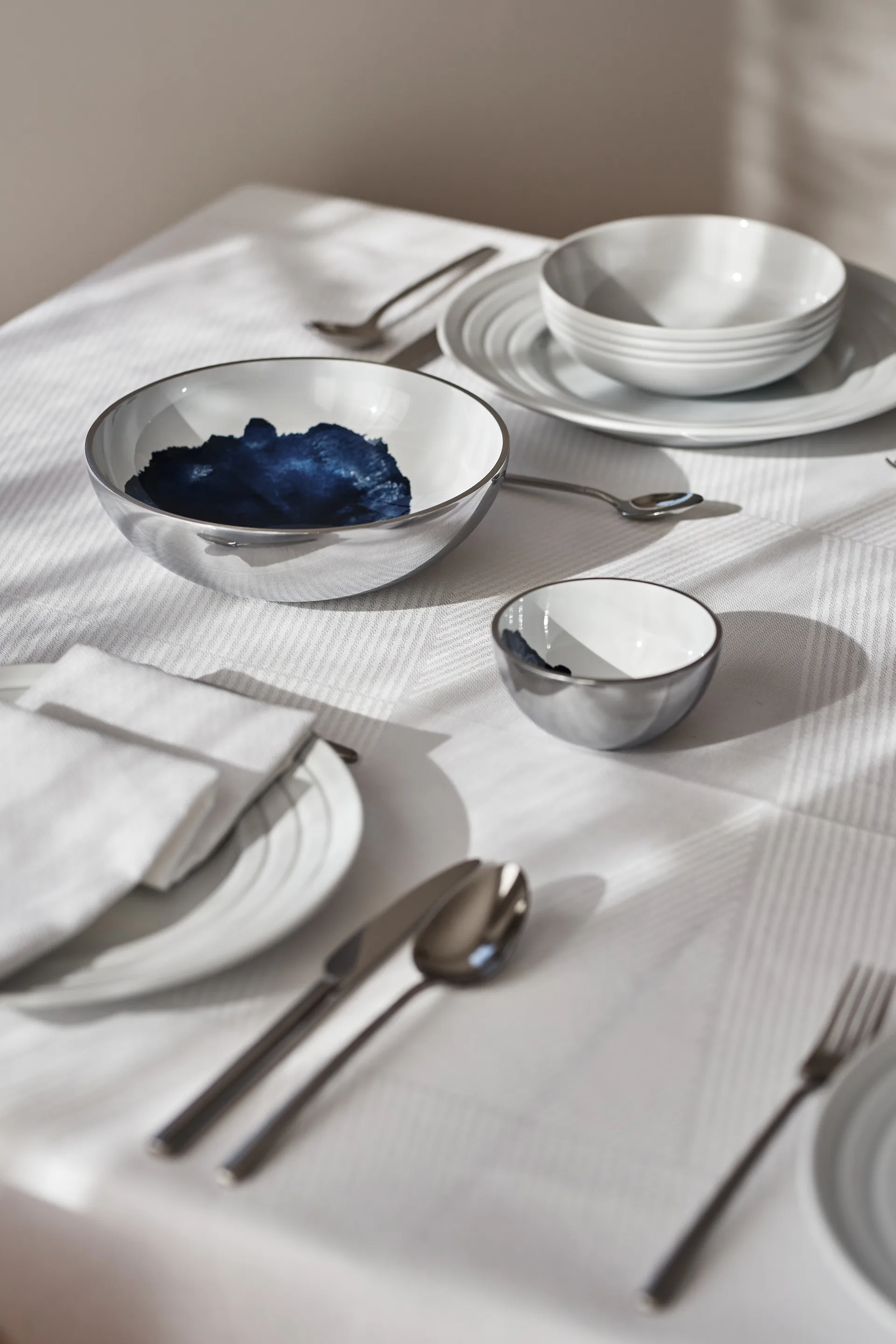 Nappe Geometric 147x250 cm, Blanc NJRD