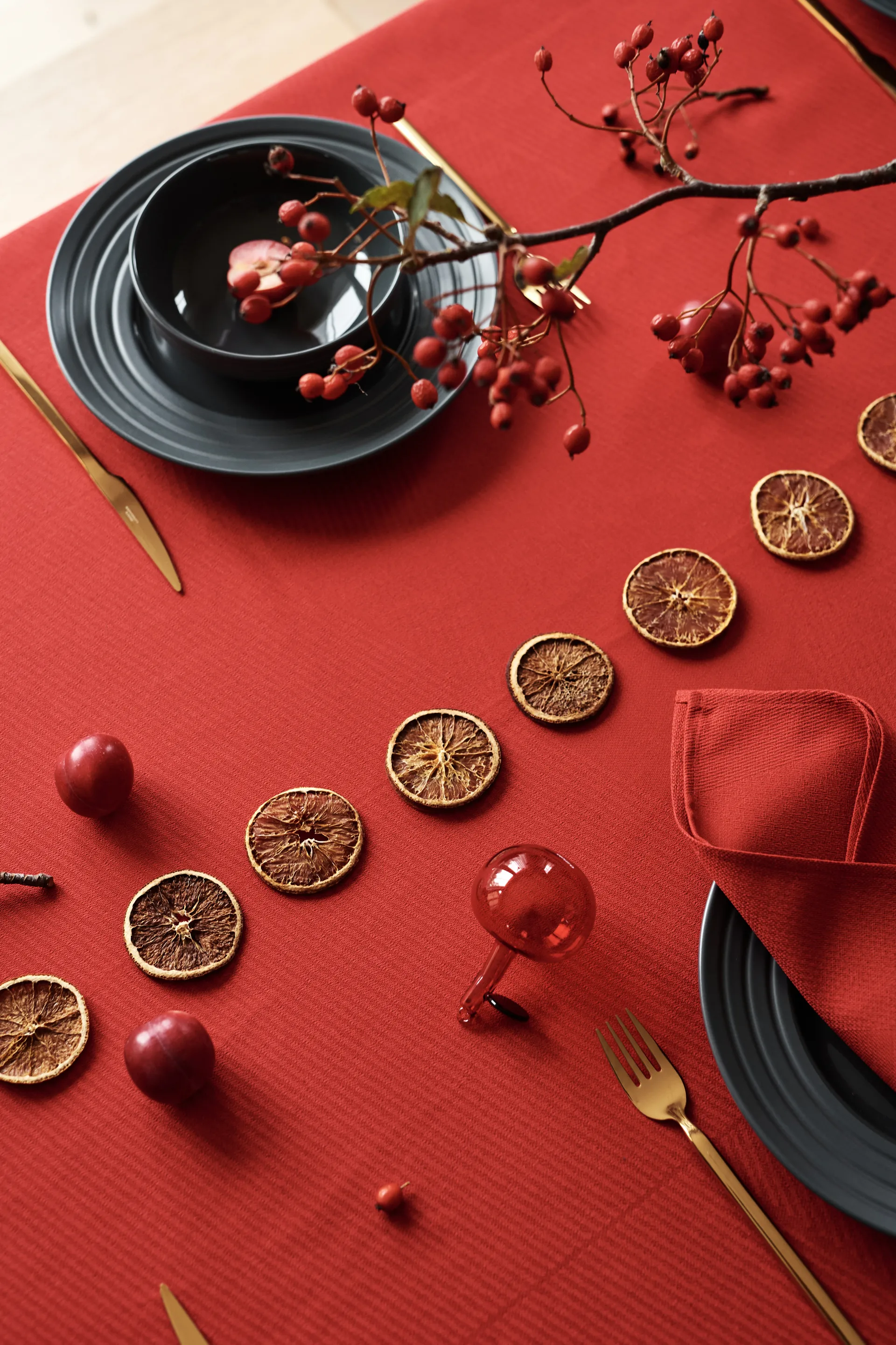 Nappe Geometric 147x250 cm, Rouge NJRD