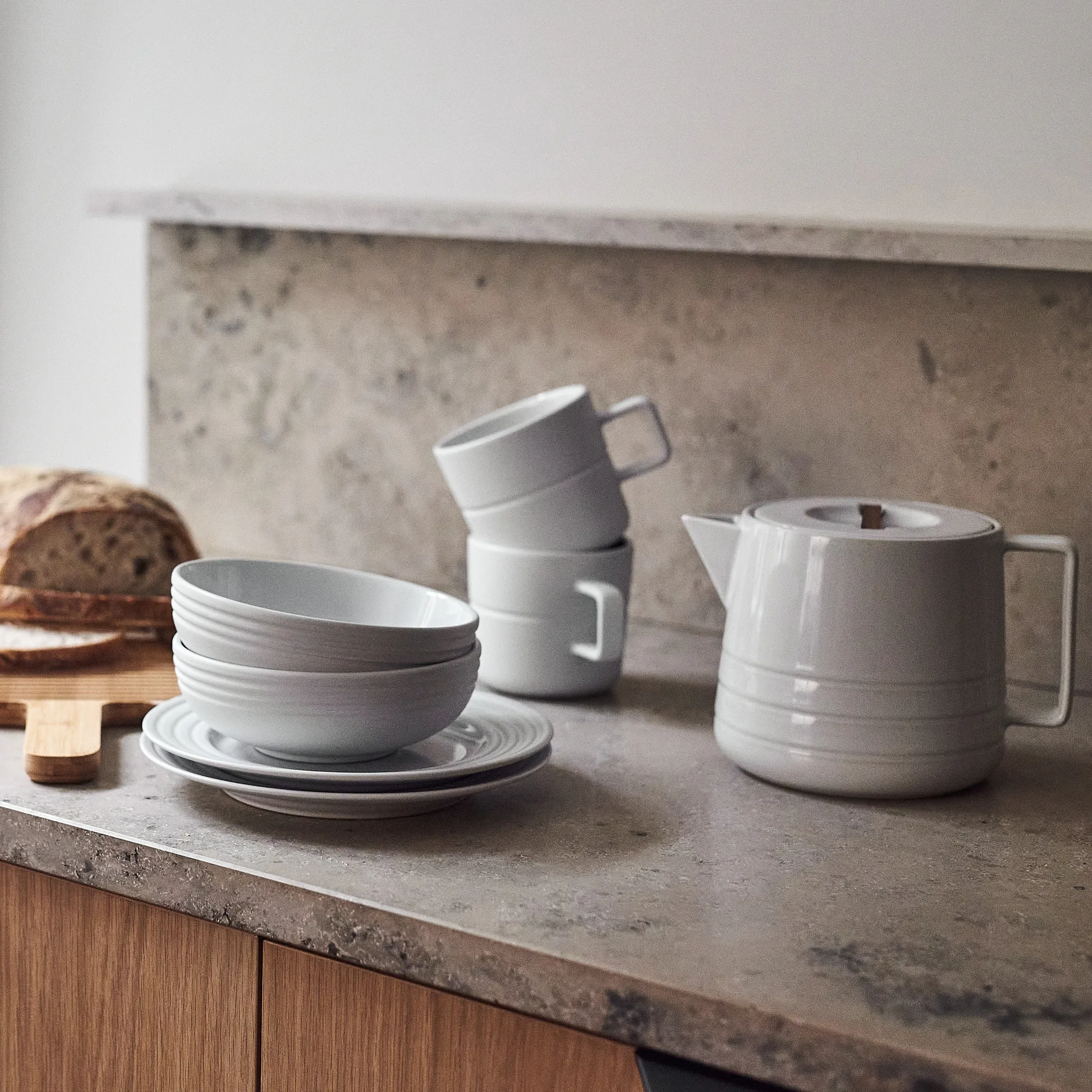 Petite assiette Lines Ø21 cm, Blanc NJRD