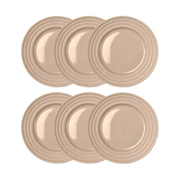 Petite assiette Lines Ø21 cm Lot de 6 - Beige - NJRD