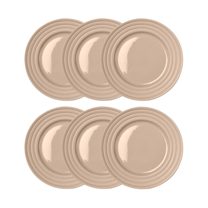 Petite assiette Lines Ø21 cm Lot de 6 - Beige - NJRD