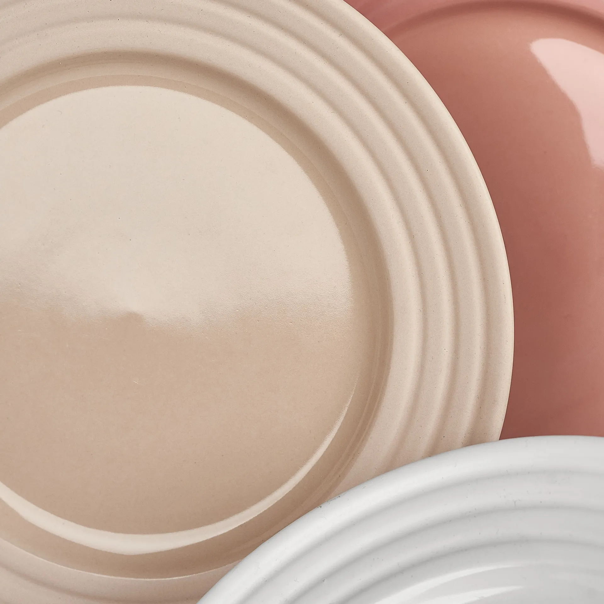 Petite assiette Lines Ø21 cm Lot de 6, Beige NJRD