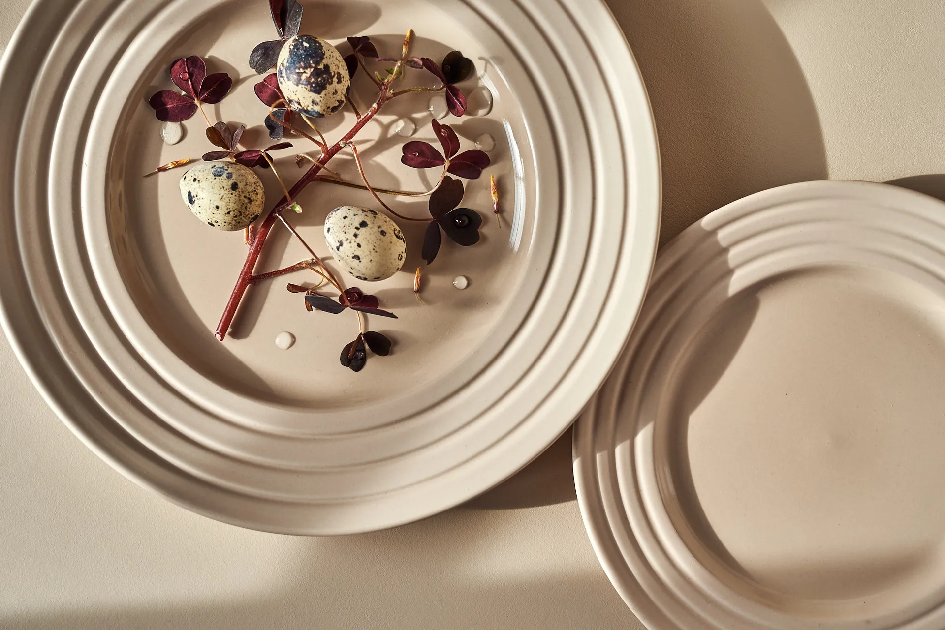 Petite assiette Lines Ø21 cm Lot de 6, Beige NJRD