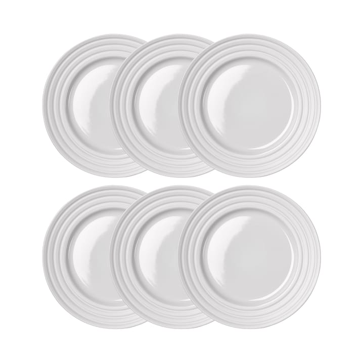 Petite assiette Lines Ø21 cm Lot de 6 - Blanc - NJRD