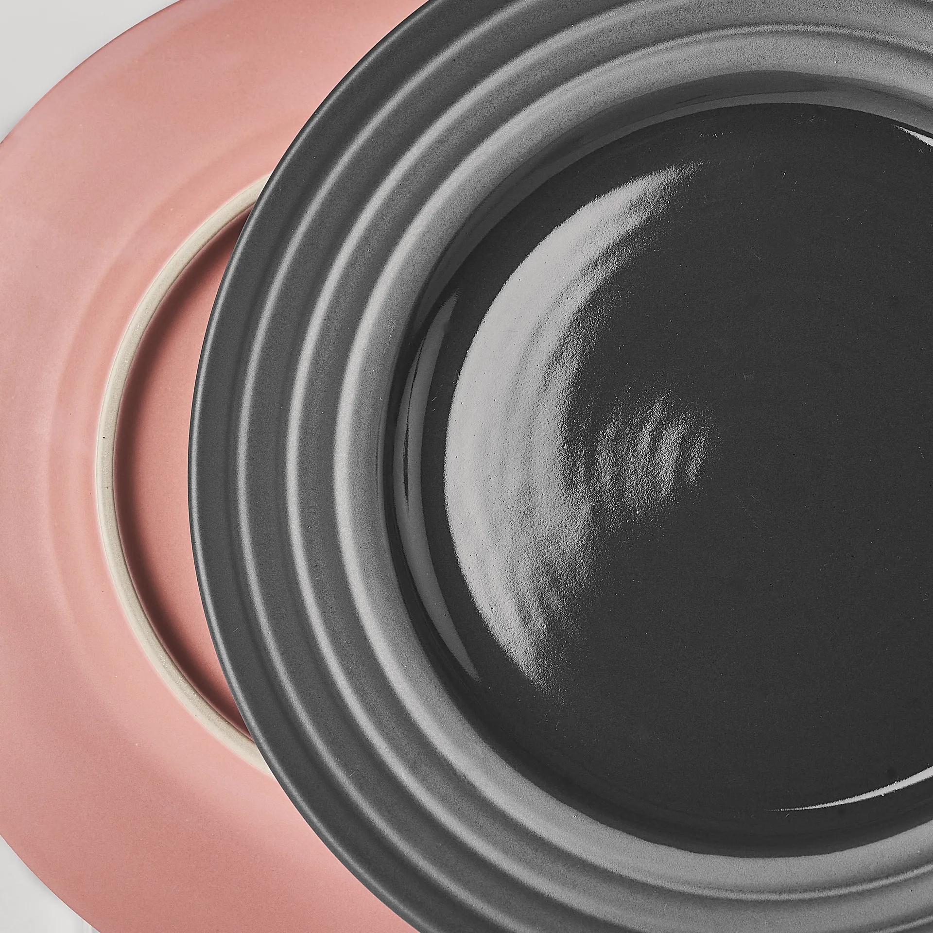 Petite assiette Lines Ø21 cm Lot de 6, Gris foncé NJRD