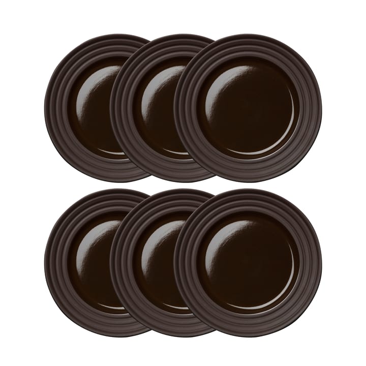 Petite assiette Lines Ø21 cm Lot de 6 - Marron - NJRD