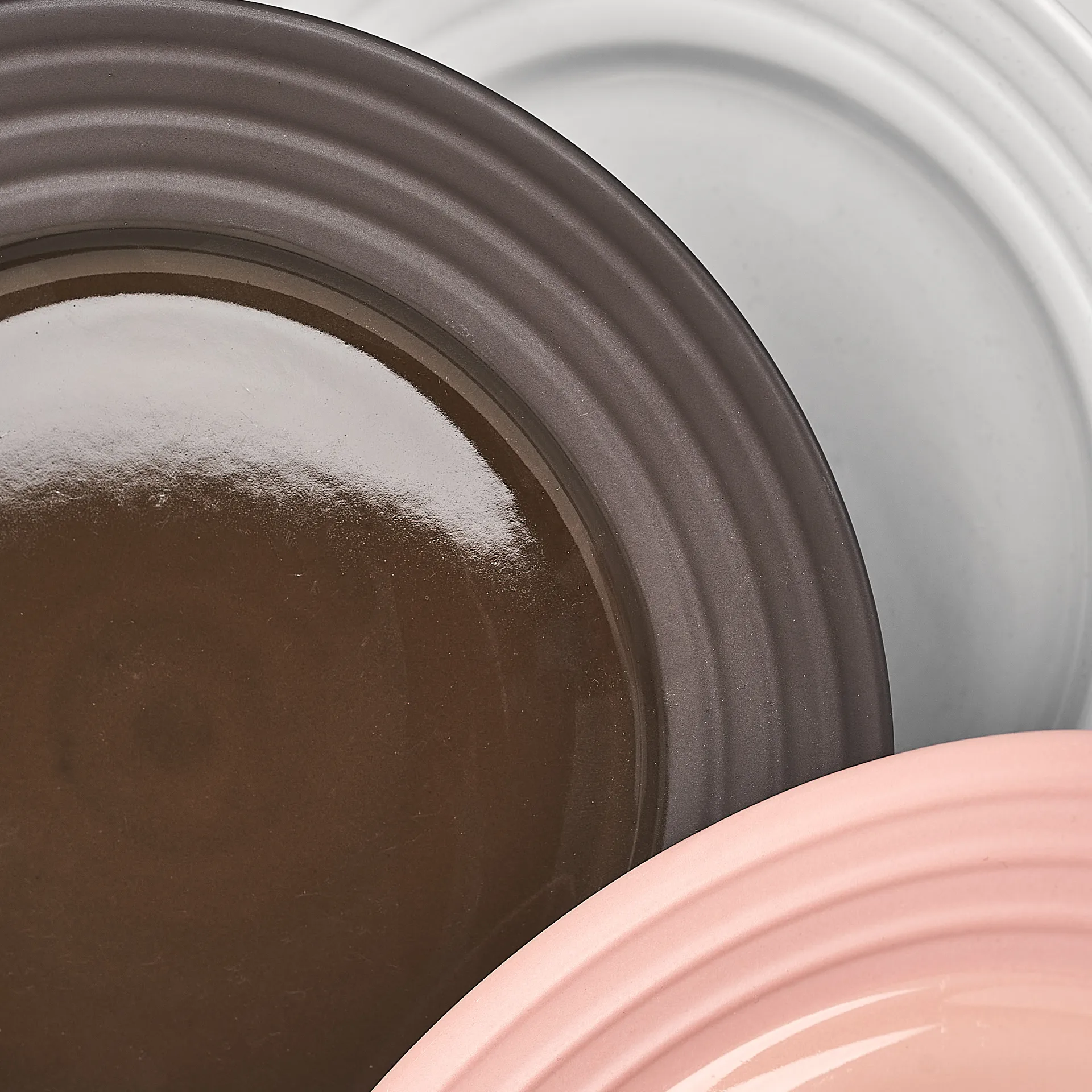 Petite assiette Lines Ø21 cm Lot de 6, Marron NJRD