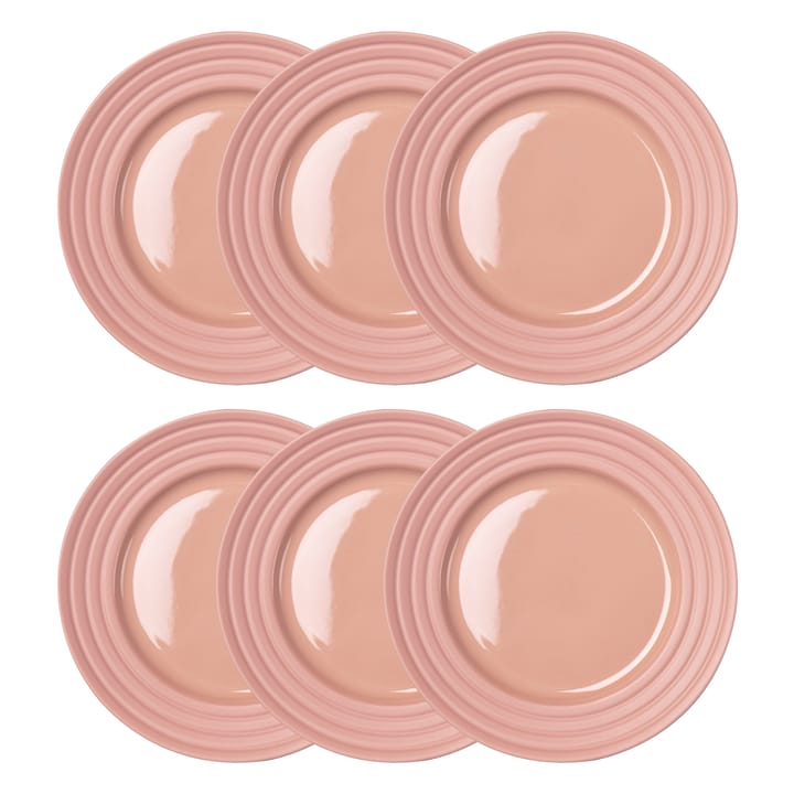 Petite assiette Lines Ø21 cm Lot de 6 - Rose - NJRD