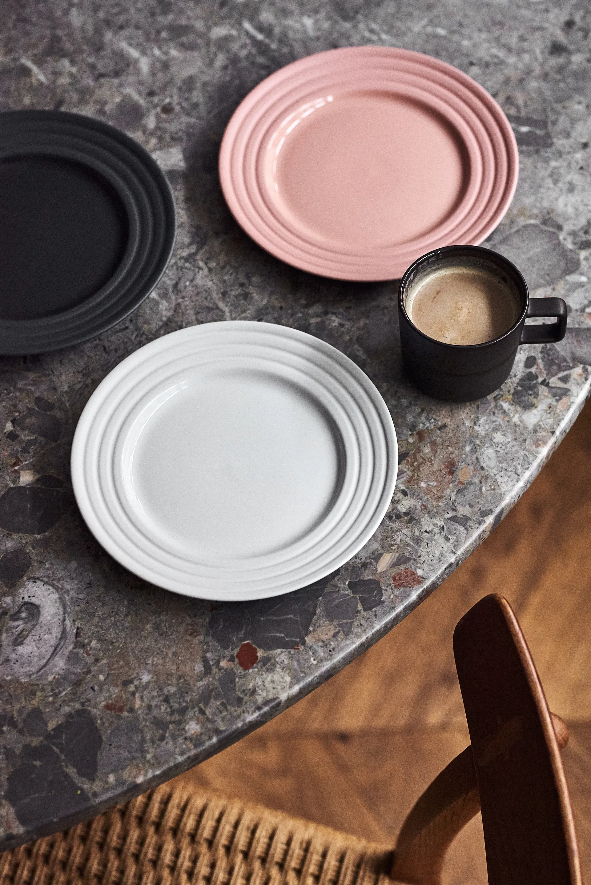 Petite assiette Lines Ø21 cm Lot de 6, Rose NJRD