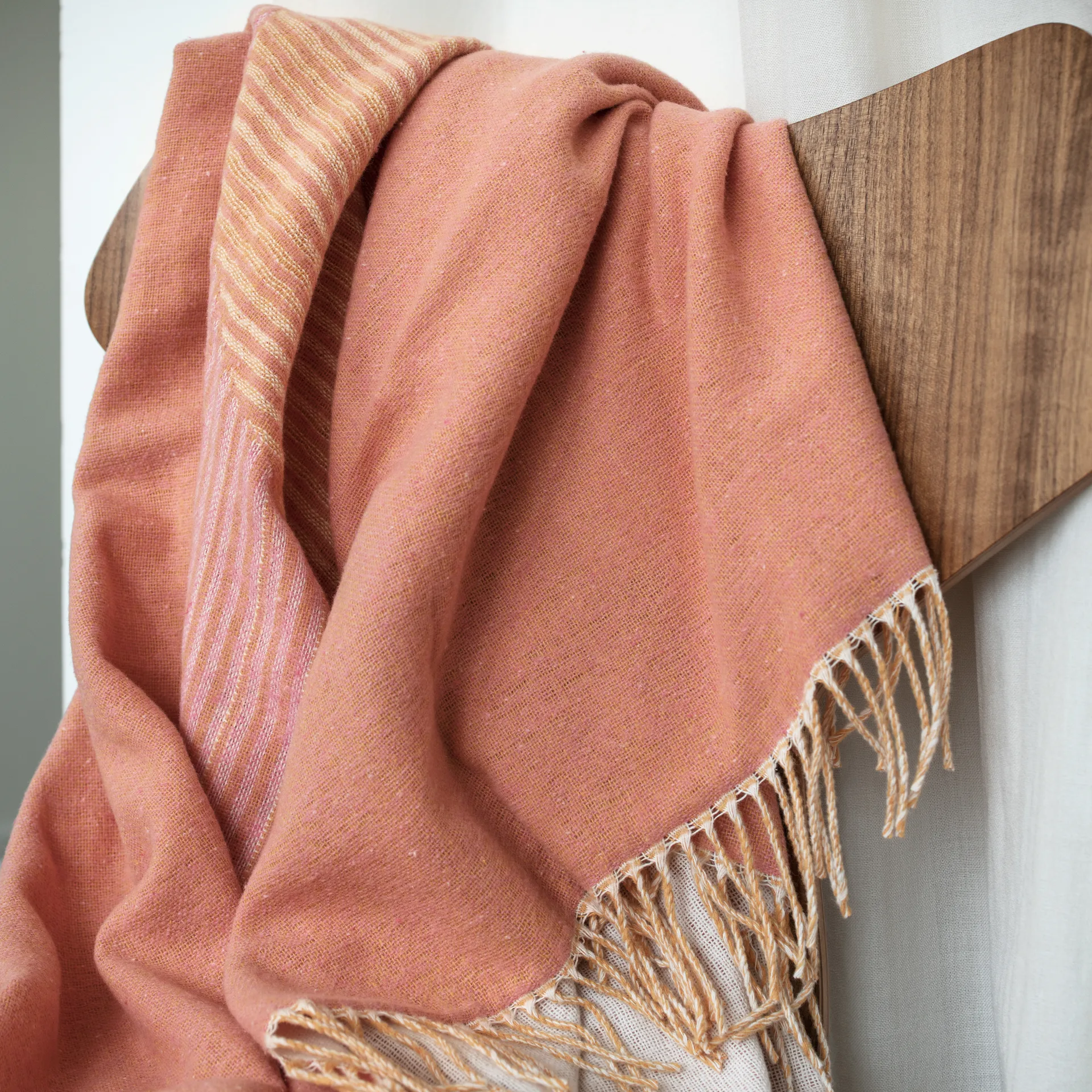 Plaid en coton Circles 130x185 cm, Blanc nature NJRD