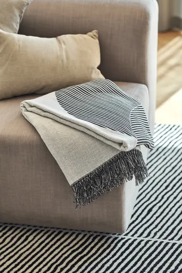 Plaid en coton Circles 130x185 cm - Noir - NJRD