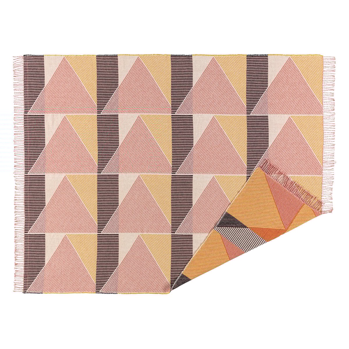 NJRD Plaid en coton Metric focus no. 1 Rose | Design Scandinave | Plaids & couvertures en coton | Multi