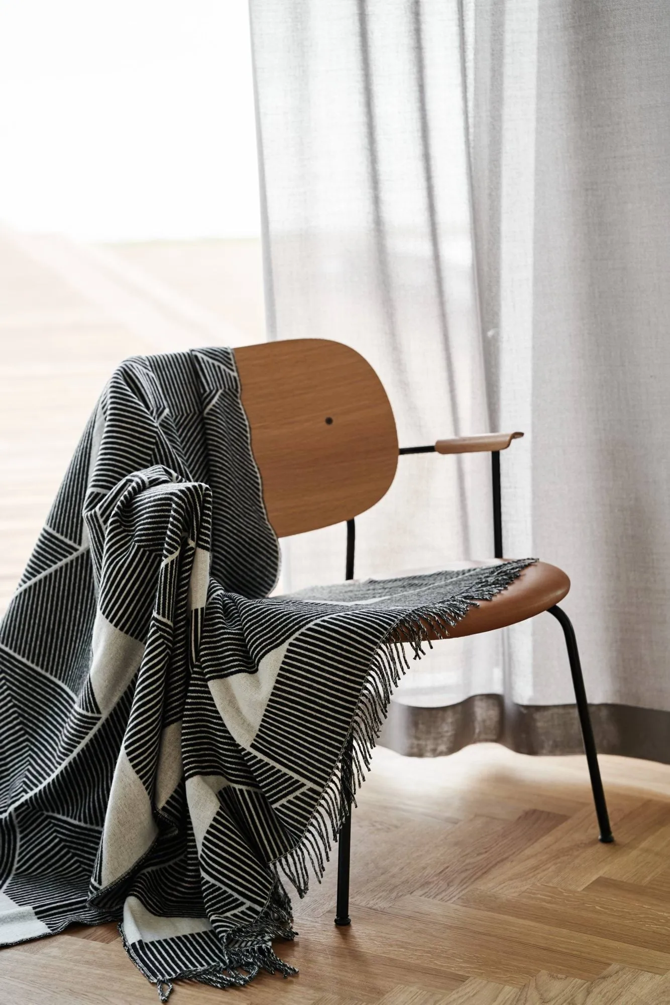 Plaid en coton Metric focus, Noir NJRD