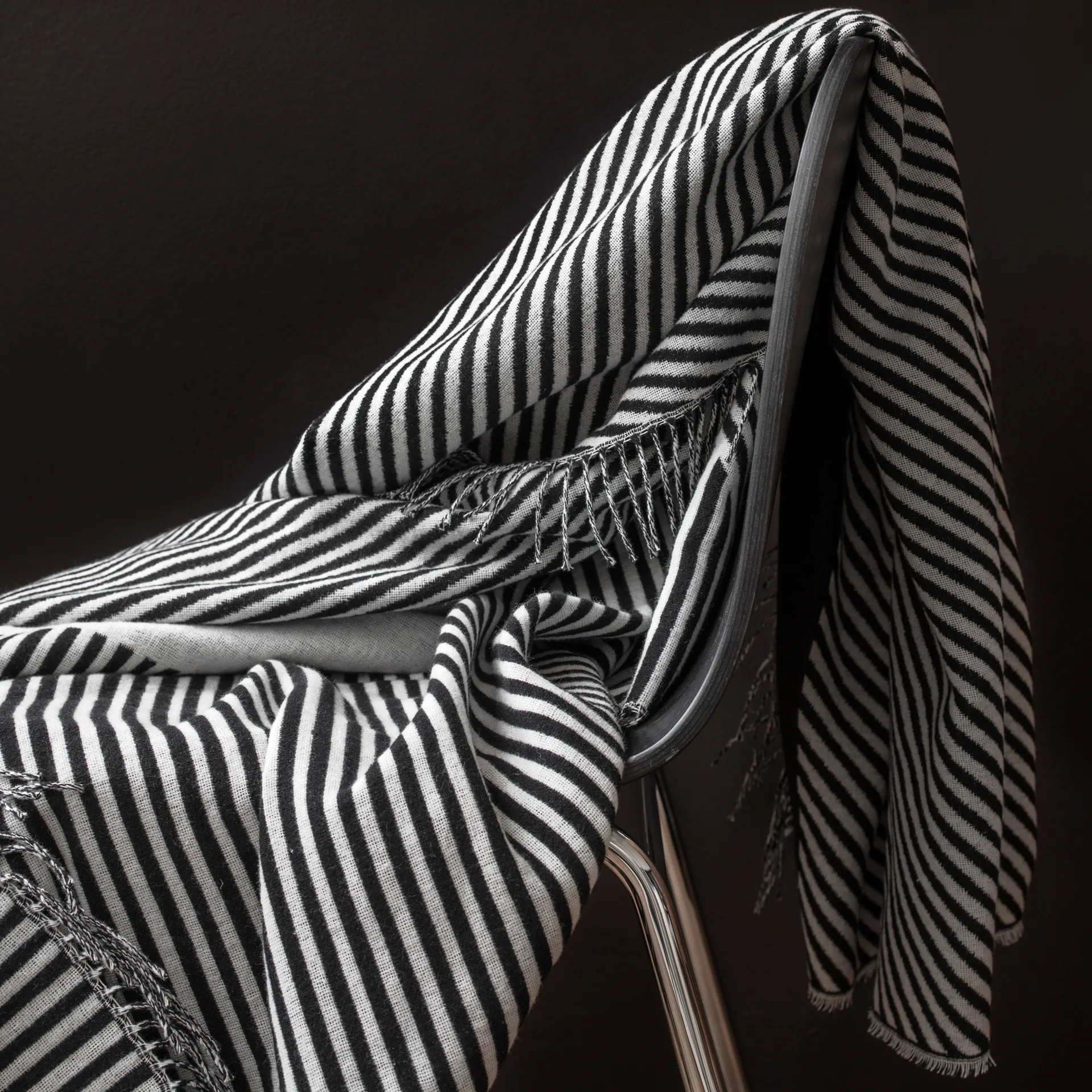 Plaid en coton Stripes, Noir NJRD