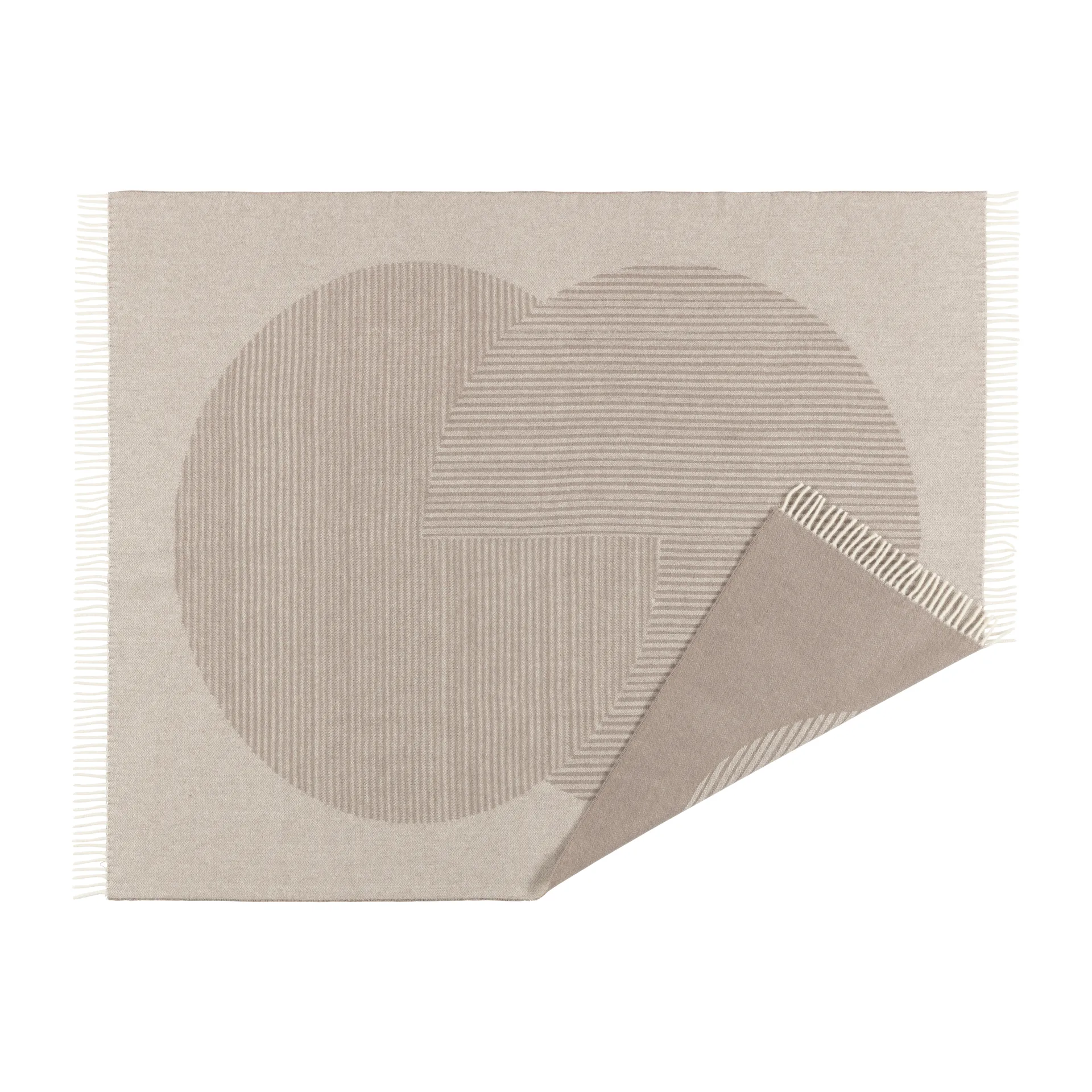 Plaid en laine Circles 130x185 cm, Beige NJRD