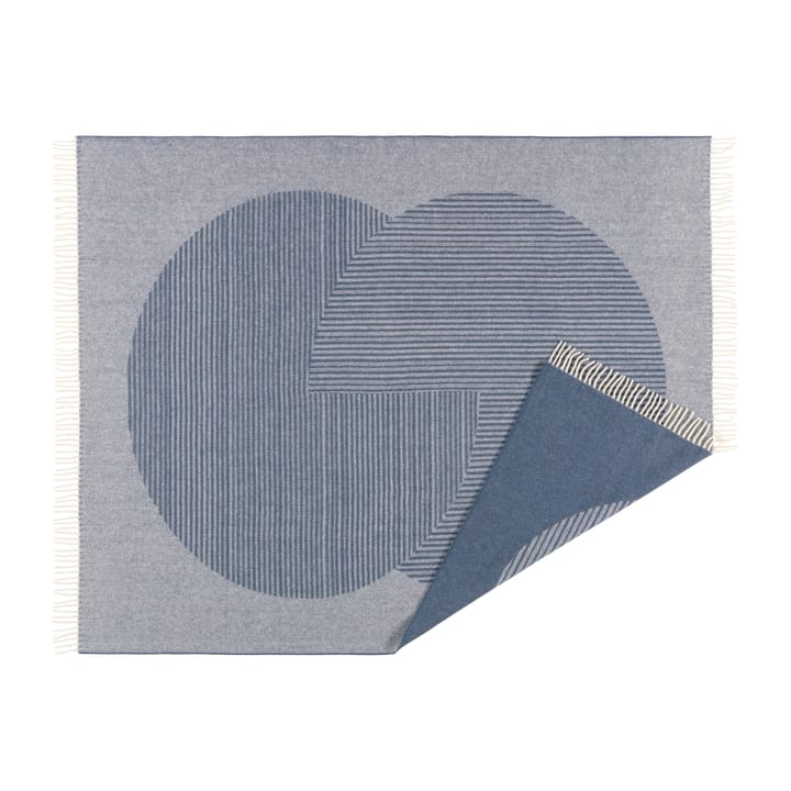 Plaid en laine Circles 130x185 cm - Bleu - NJRD